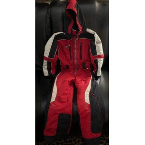 VTG OBERMEYER OBX Boys One-Pc Hooded Ski Snow Suit I-Grow Size 8 RED/Black/Gray